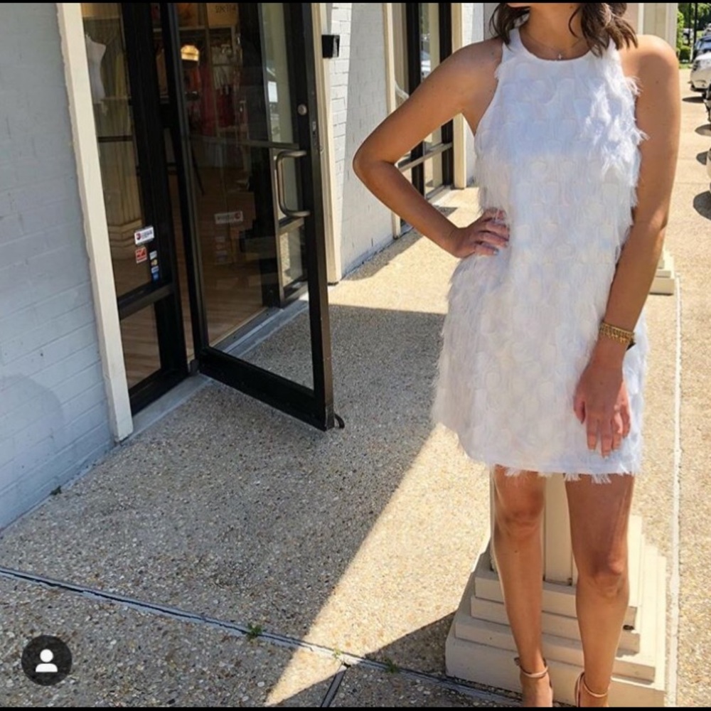 Ali & Jay - White Dot Fringe Dress - Small